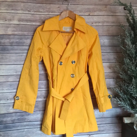 michael kors coats yellow